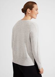 Julaina Cardigan With Cashmere, Pale Grey Marl, hi-res