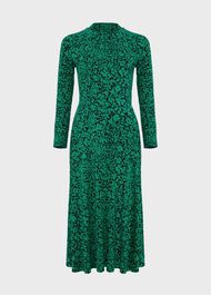Petite Yasmin Jersey Dress, Green Navy, hi-res