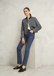 Tammie Wool Blend Jacket, Black Ivory, hi-res