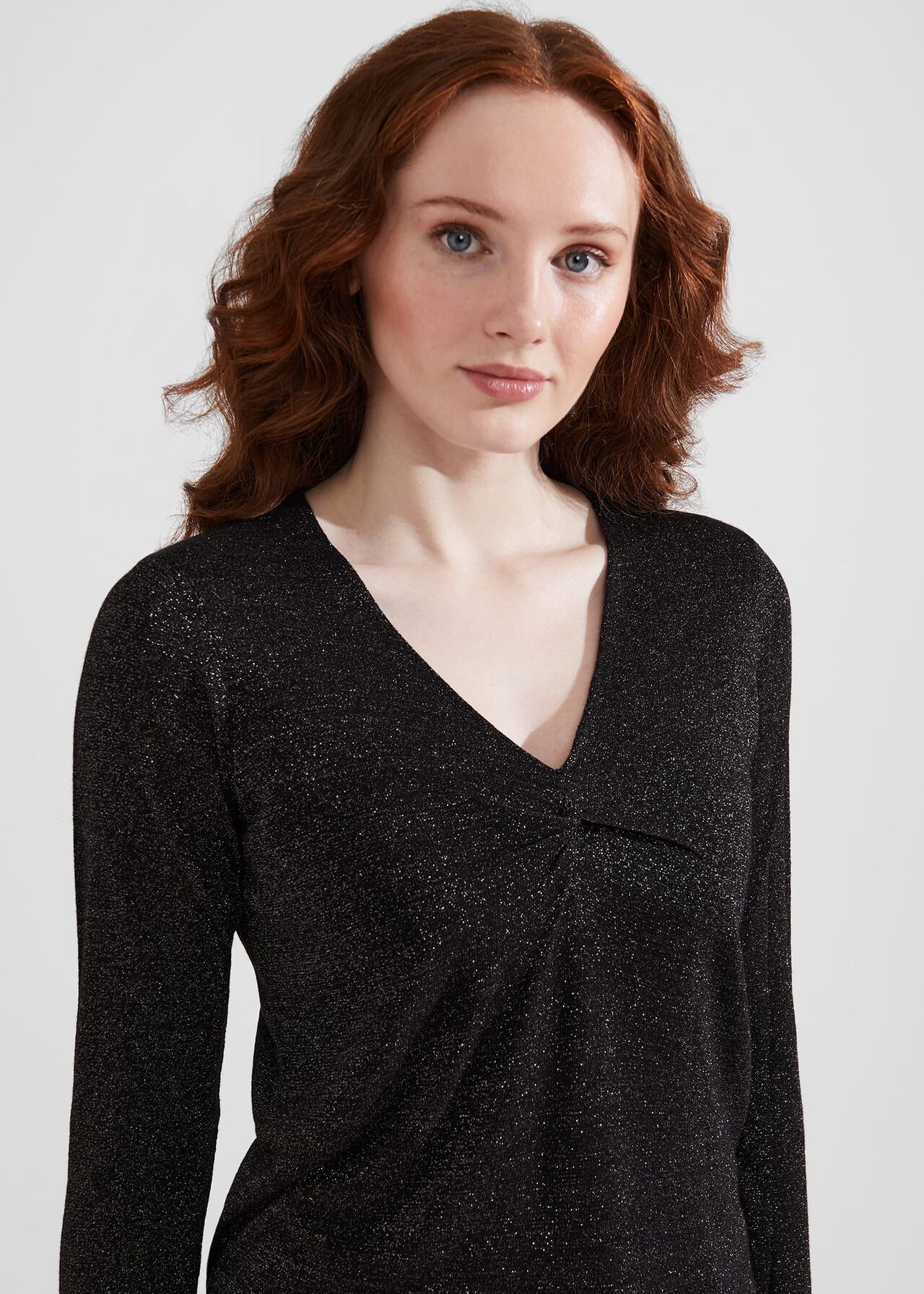 Myla Sparkle Sweater, Black Silver, hi-res