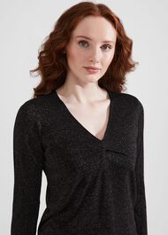 Myla Sparkle Sweater, Black Silver, hi-res
