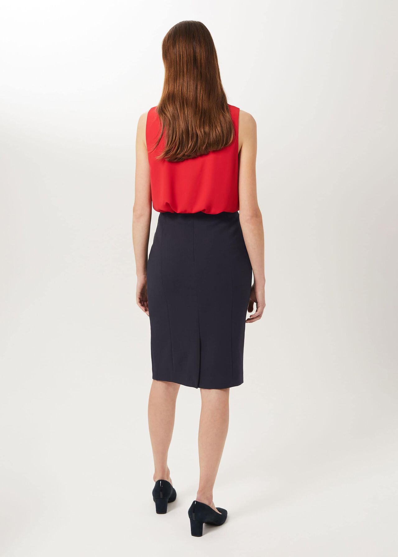 Leila Pencil Skirt, Navy, hi-res