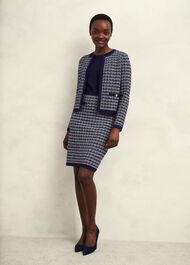 Audra Knitted Jacket, Midnight Ivory, hi-res