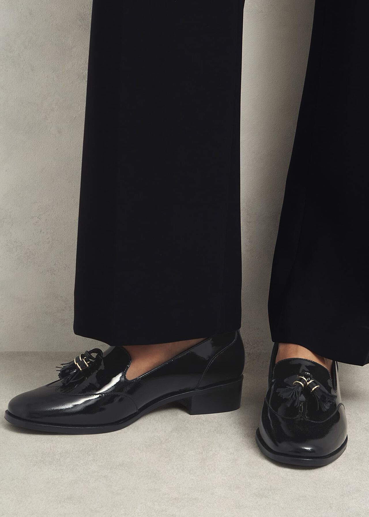Eleanora Leather Loafers, Black, hi-res