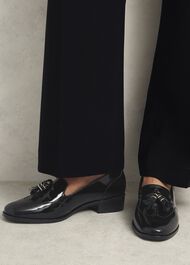 Eleanora Leather Loafers, Black, hi-res