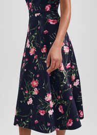 Kassandra Fit And Flare Dress, Navy Multi, hi-res