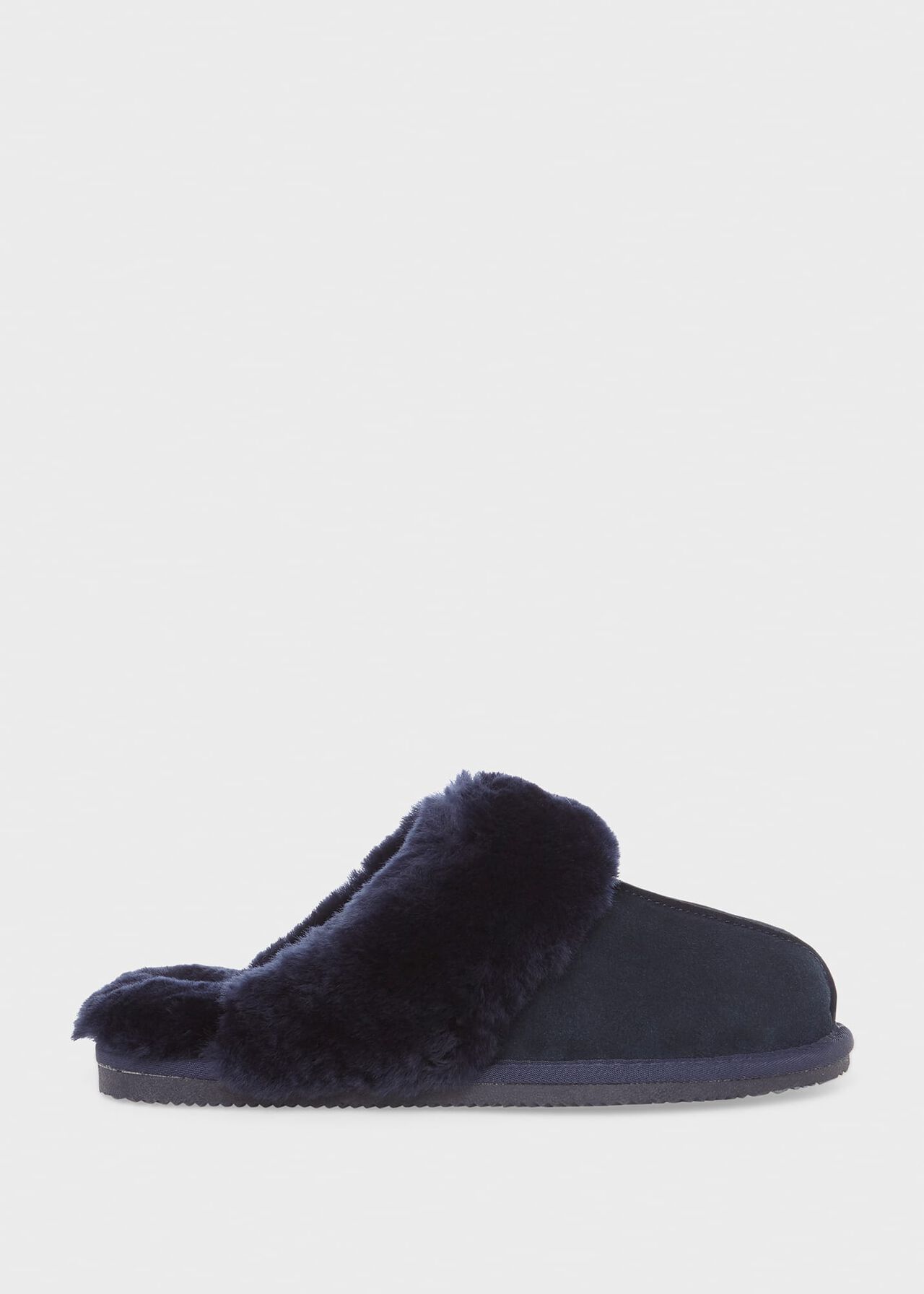 Lillian Shearling Slipper, Navy, hi-res