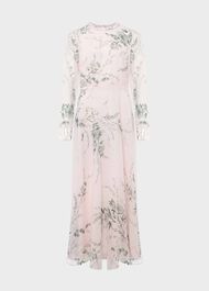 Rosabelle Silk Floral Dress, Pale Pink Multi, hi-res