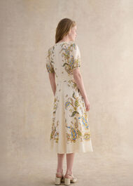 Petite Alma Paisley Silk Dress, Cream Multi, hi-res