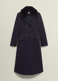 Marlene Wool Blend Coat, Navy, hi-res