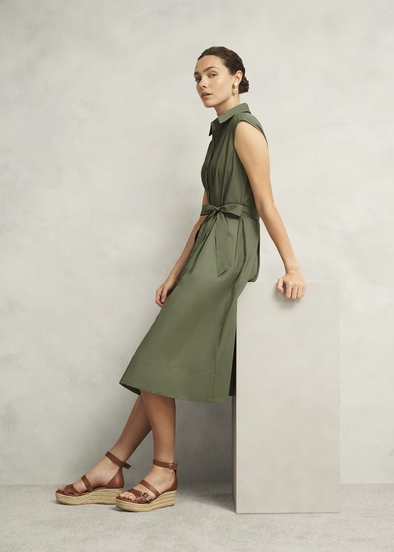 Sage Green Veronica Shirt Dress, Sage Green, hi-res