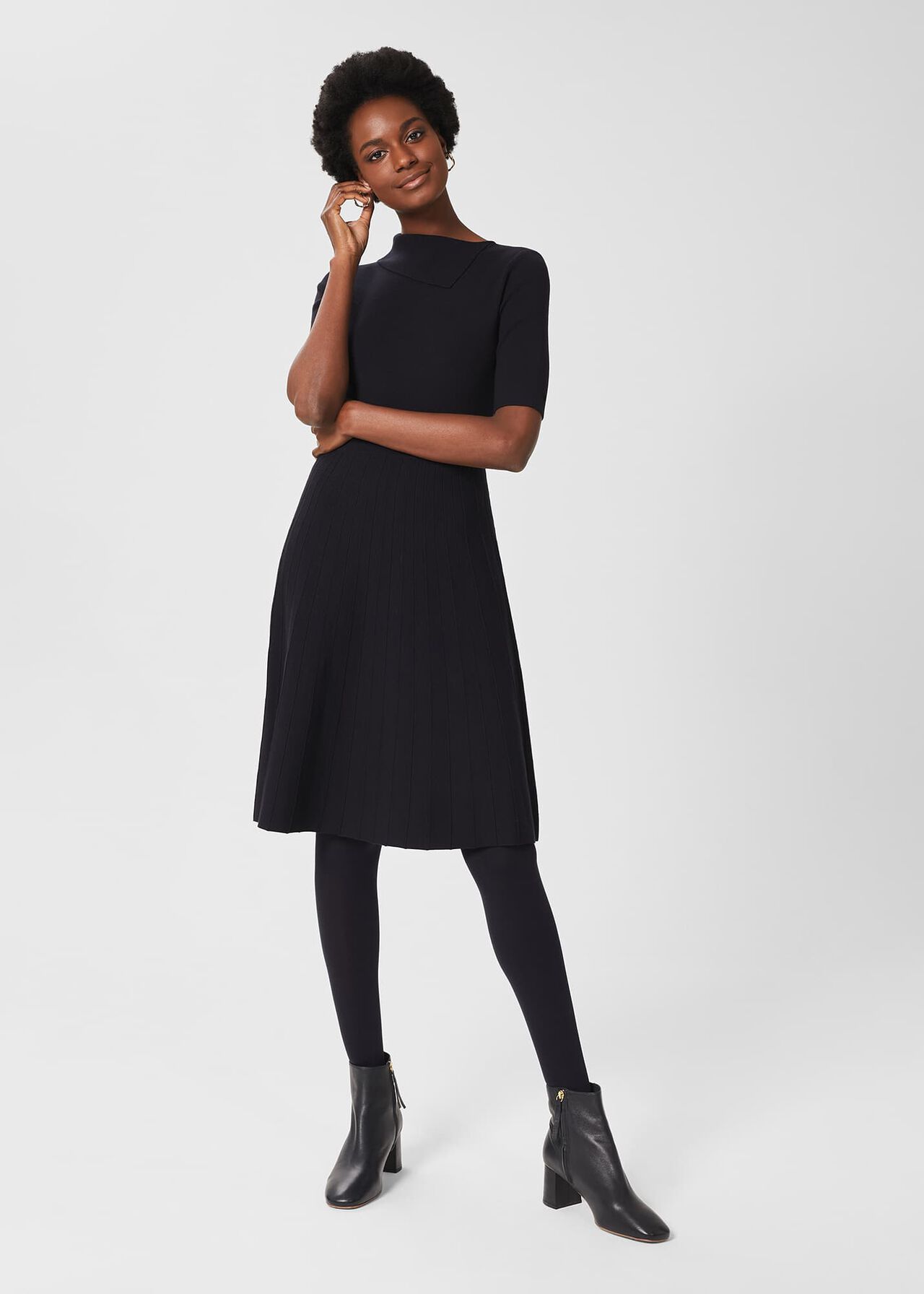 Bexley Knitted Dress, Navy, hi-res