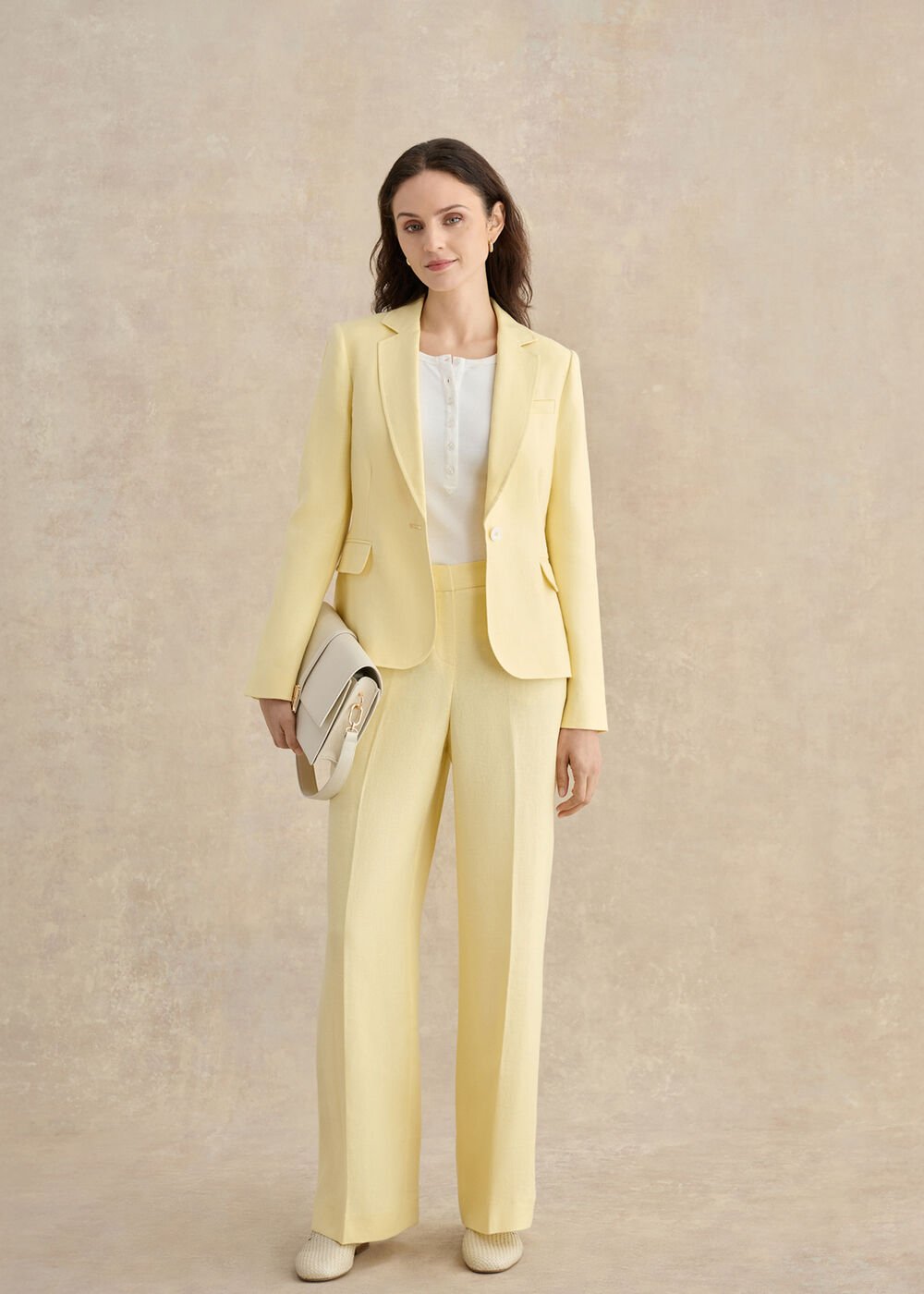 Petite Adalee Linen Jacket, Soft Yellow, hi-res