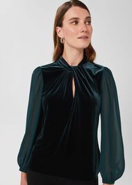 Faye Velvet Top , Evergreen, hi-res