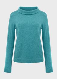 Audrey Wool Cashmere Sweater, Aqua, hi-res