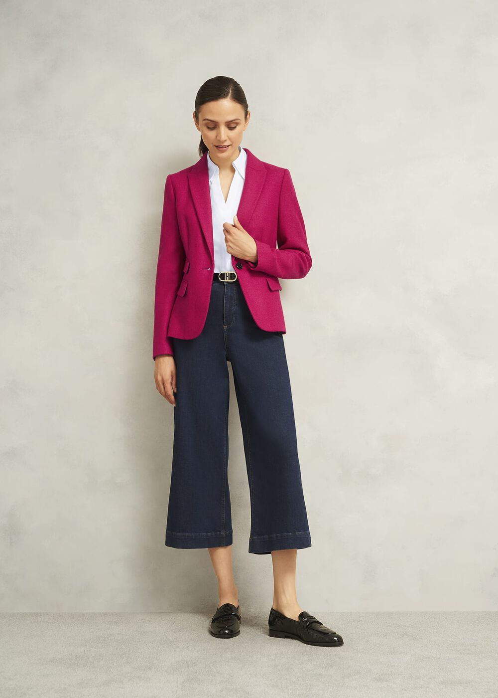 Lindsey Cotton Blend Shirt, White, hi-res