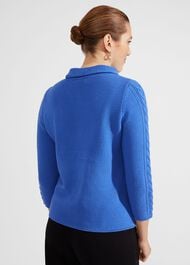 Camilla Cotton Sweater, Fjord Blue, hi-res