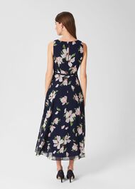 Carly Floral Fit And Flare Dress, Navy Multi, hi-res