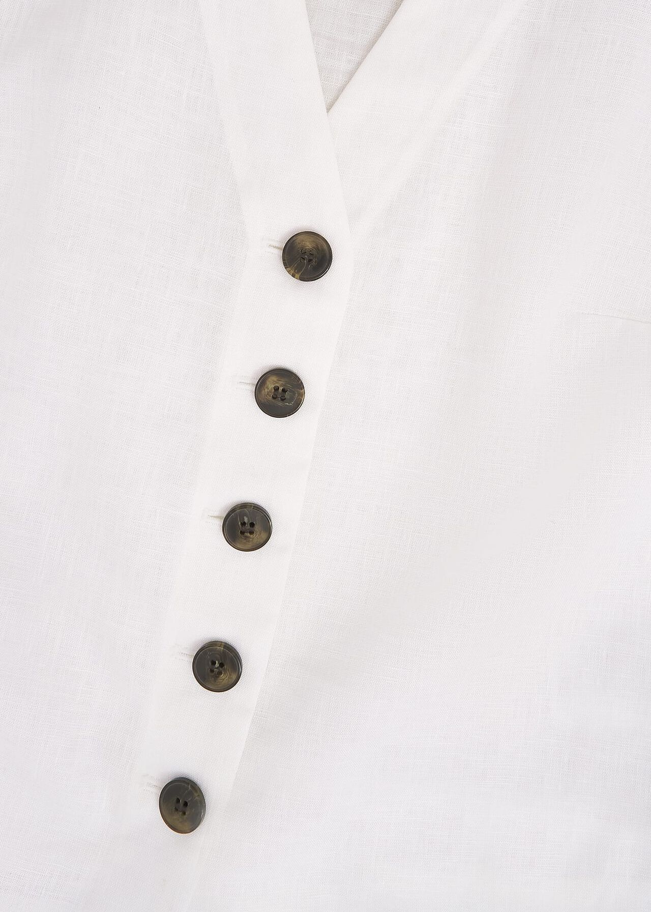 Kaylee Linen Top, White, hi-res