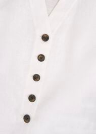 Kaylee Linen Top, White, hi-res