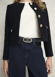 Keira Pearl Waist Belt, Midnight Navy, hi-res