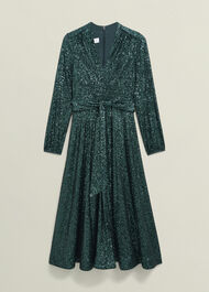Meadow Sequin Dress, Evergreen, hi-res