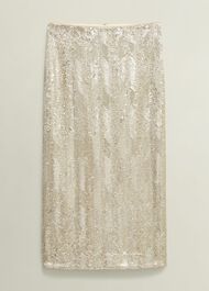 Marlowe Sequin Skirt, Silver, hi-res