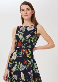 Carly Floral Midi Dress, Midnight Multi, hi-res