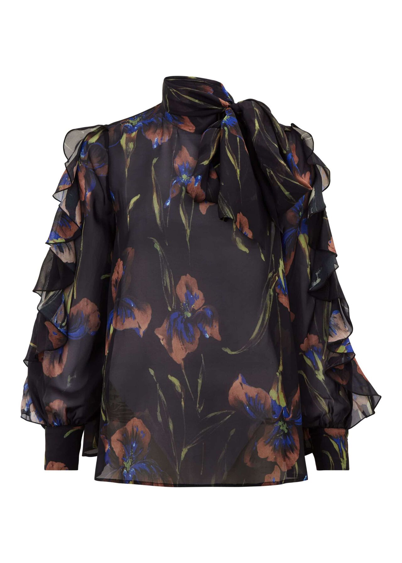 Elena Silk Blouse Black Multi