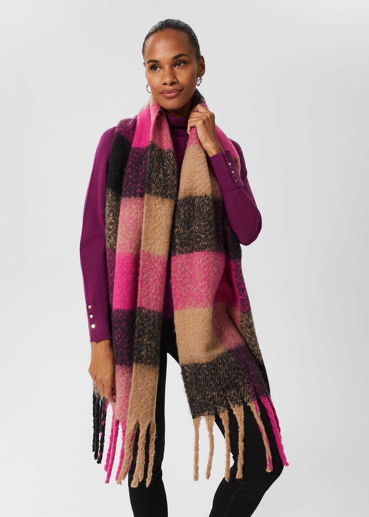 Polly Scarf, Bright Pink, hi-res