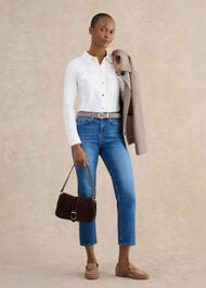 Rosana Seamed Shirt, Ivory, hi-res