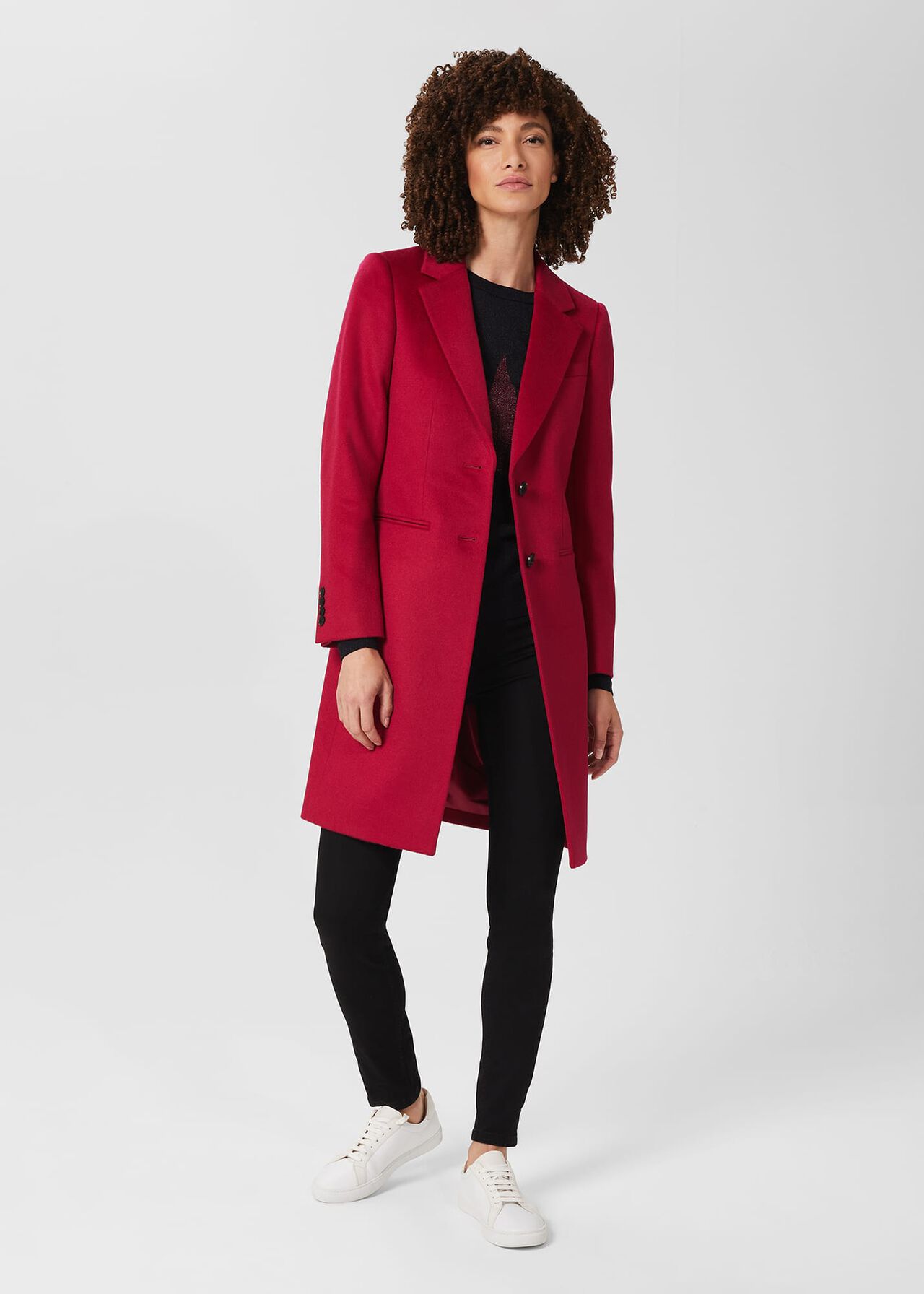 Tilda Wool Coat, Fuchsia Pink, hi-res