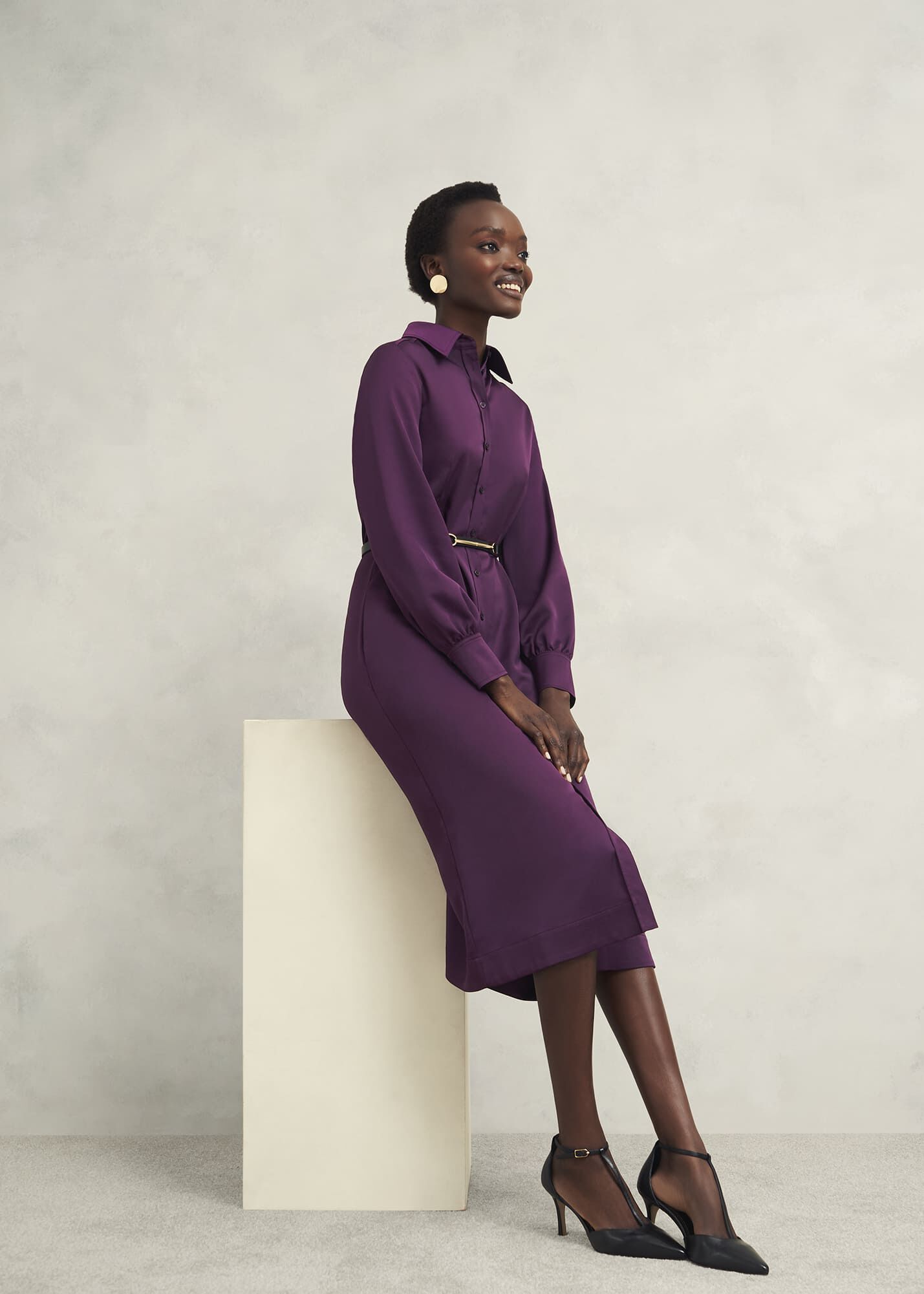 Arianne Satin Dress | Hobbs US |