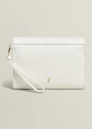 Catherine Leather Wristlet, Ivory, hi-res