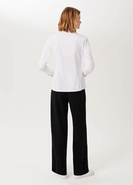 Victoria Cotton Blend Shirt, White, hi-res