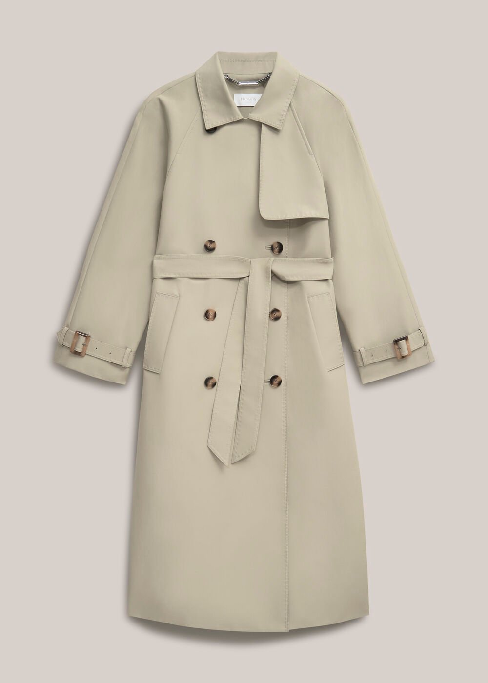 Riley Sage Green Trench Coat , Pale Sage Green, hi-res