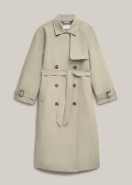 Riley Sage Green Trench Coat , Pale Sage Green, hi-res