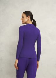 Purple Fara Ribbed Knitted Shirt, Future Purple, hi-res