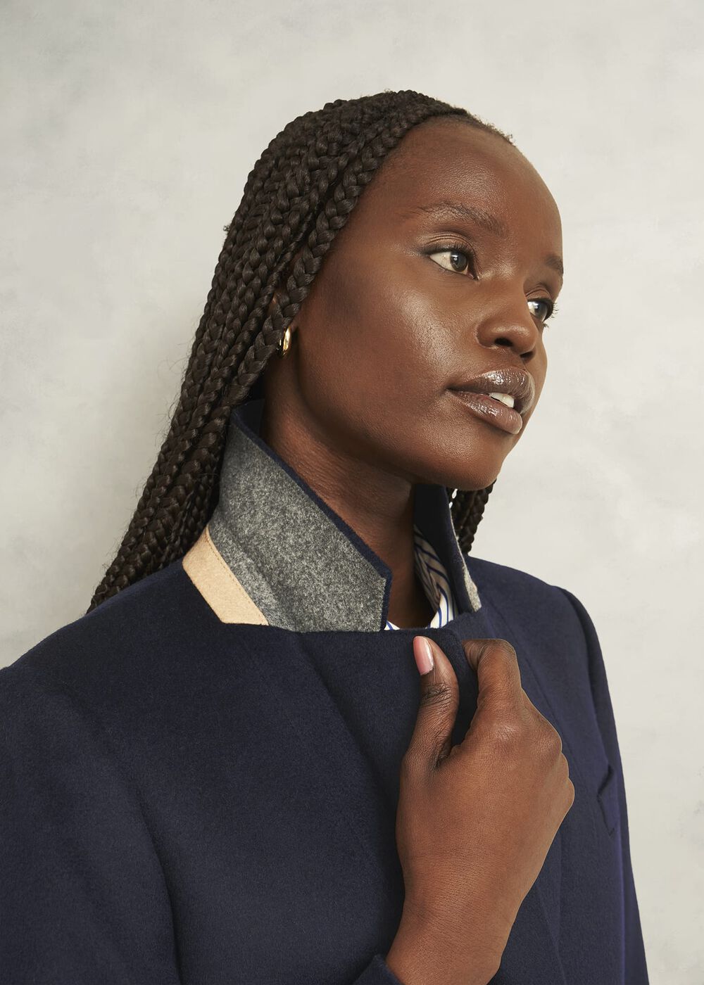 Cavendish Wool Coat, Navy, hi-res
