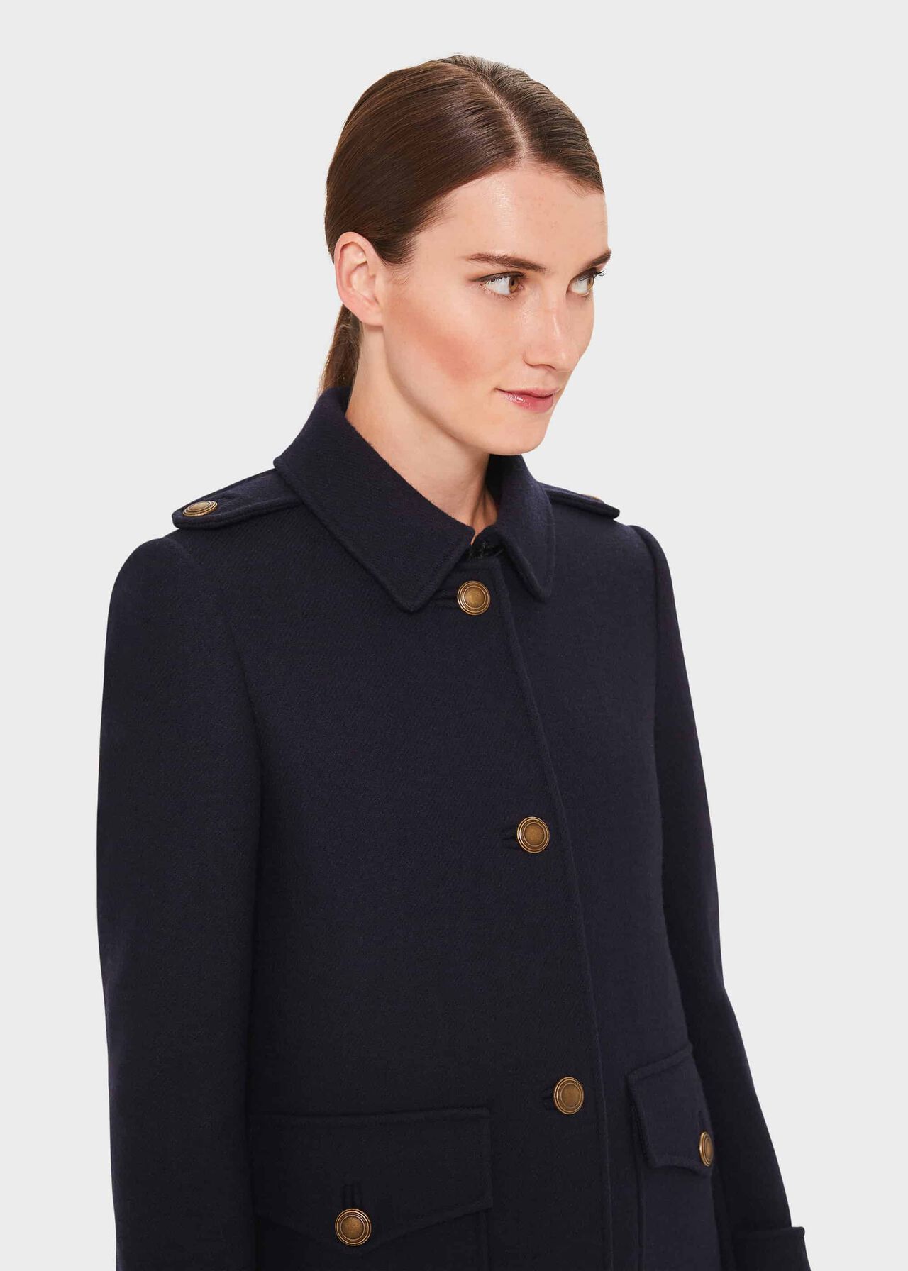 Phoebe Wool Blend Coat, Navy, hi-res