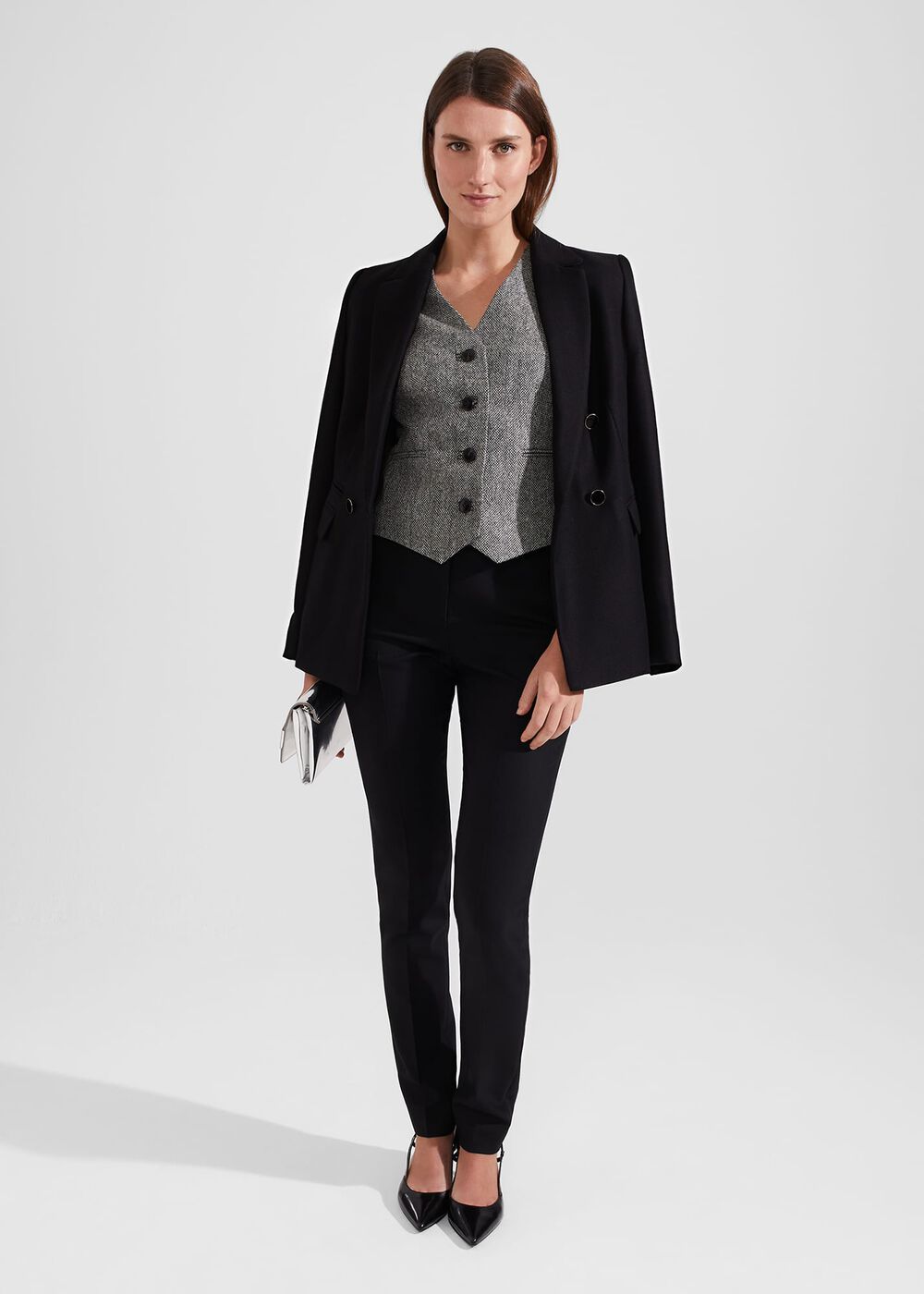 Elle Waistcoat, Black White, hi-res