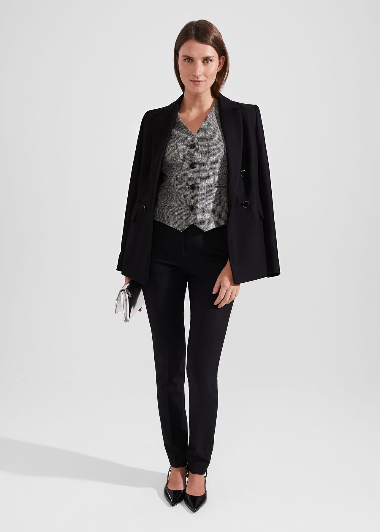 Elle Waistcoat, Black White, hi-res