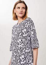 Nika Floral Dress, Navy Ivory, hi-res