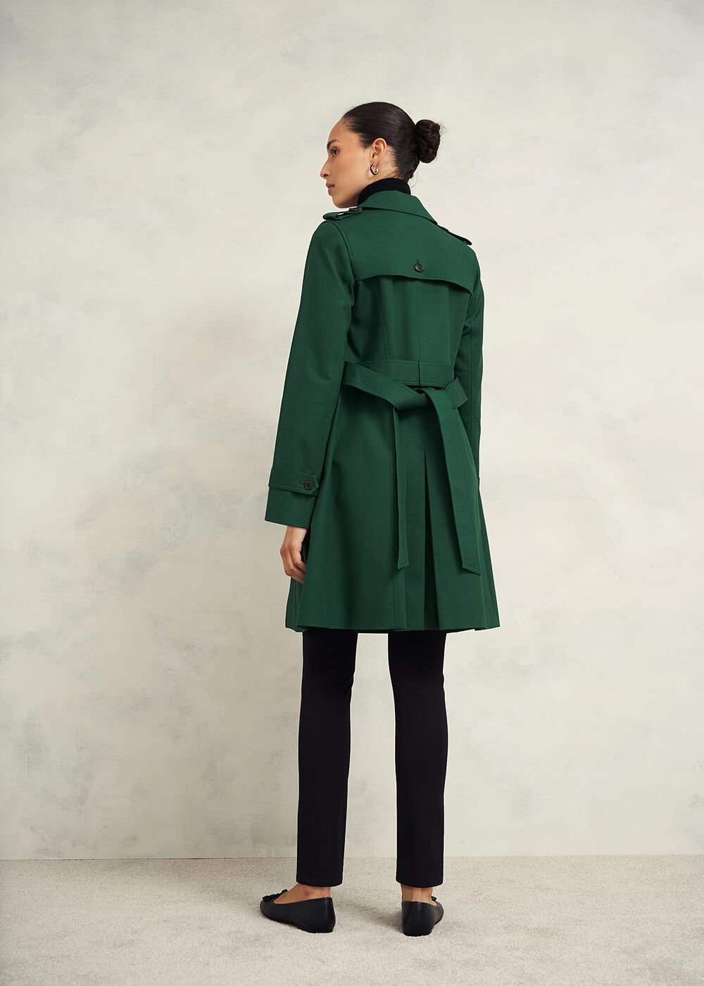 Petite Saskia Shower Resistant Trench Coat, Bay Green, hi-res