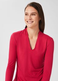 Aimee Double Fronted Top, Fuchsia Pink, hi-res