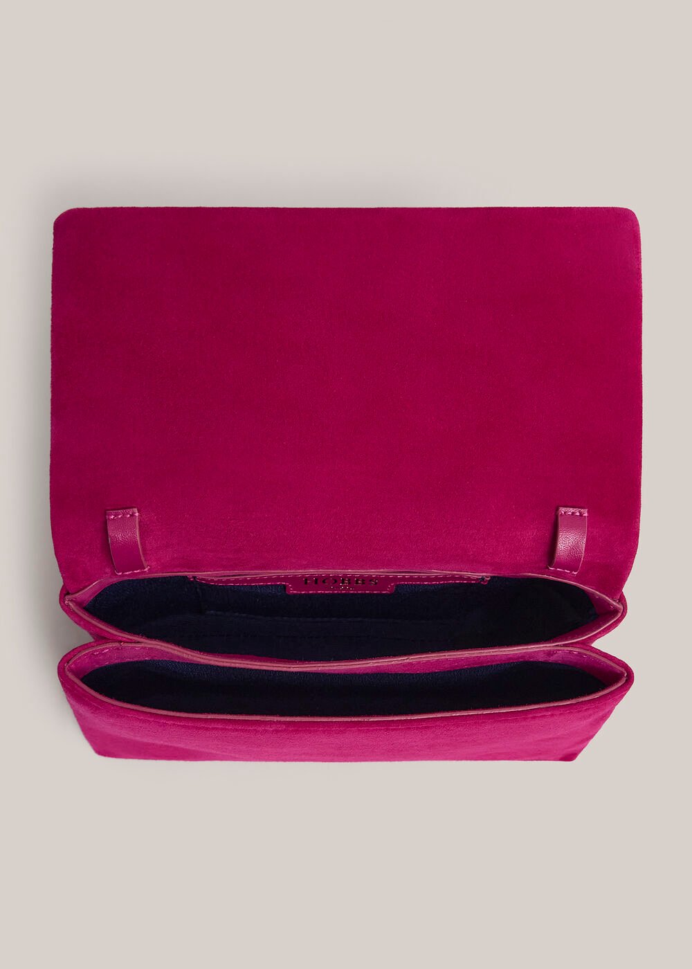 Jas Suede Clutch, Bright Pink, hi-res