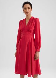 Adrianna Midi Dress, Rouge Pink, hi-res