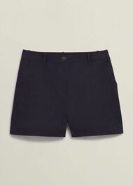 Reena Cotton Shorts, Navy, hi-res