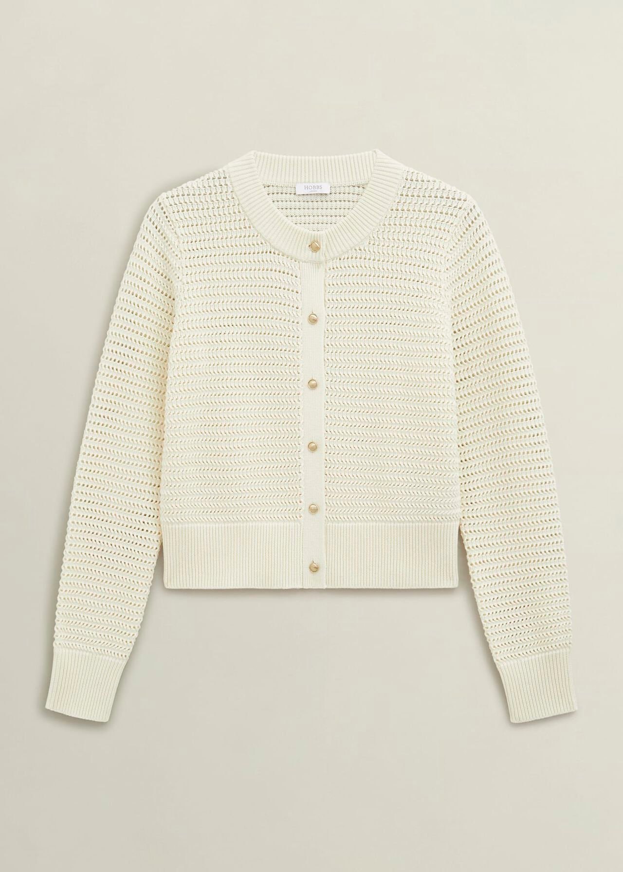 Felicity Cotton Cardigan, Warm Ivory, hi-res