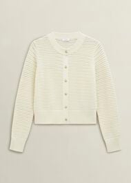 Felicity Cotton Cardigan, Warm Ivory, hi-res